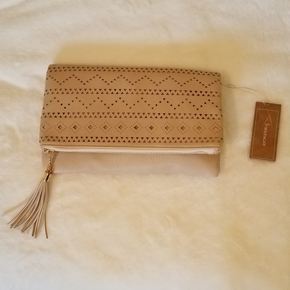 Tan Tribal Perforated (Clutch and Crossbody) - Picture 6 of 7